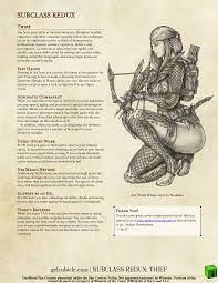 Roguish Archetype Redux - Thief | Ever Wondered What The World Would Be  Like If Thief Was Good? Wonder No Longer! : R/Unearthedarcana