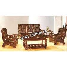 Image result for WOODEN SOFA SET