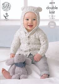 King Cole Double Knitting Pattern Baby Cardigans Hat Easy Knitting Baby Patte In 2020 Baby Knitting Patterns Baby Cardigan Knitting Pattern Baby Boy Knitting