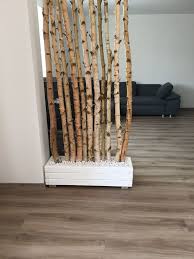 Birkentrennwand Selbstgemacht Wohnzimmer Streichen Wohungsdekoration Wand