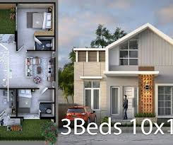 3 Bedrooms Home Design Plan 10x15m House Design Home Design Plan Bungalow House Design