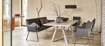 There are four attractive fabric options available: Heaven Dining Bench Bielefelder Werkstatten