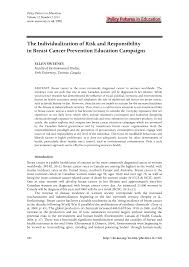 The Individualization of Risk and Responsibility in Breast Cancer  Prevention Education Campaigns