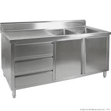 Under this were two drawers that were evenly spaced and it held all my ss stock pots, pots and pans. Kitchen Tidy Premium Stainless Steel Cabinet With Double Sinks Doors Drawers