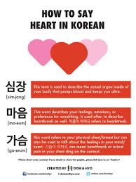 How To Say Heart In Korean Korean Words Learning Korean Language Learning Korean Language