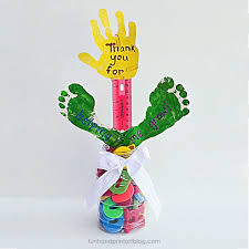 This list of surprisingly cool ideas has something for every man. Diy Teacher Thank You Gift Using School Supplies And Handprints