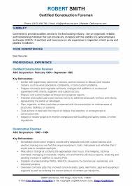 construction foreman resume samples