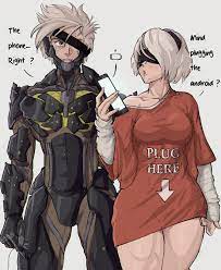 Plug your androids please, Raiden & 2B (By @yoracrab) : r/nier