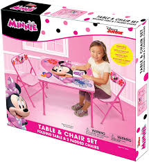 Add a dash of animated fun to playtime, mealtime or study time—with the minnie mouse kids desk and chair set by delta children! Amazon Com Jakks 42928 Minnie Activity Table Set With 2 Chairs Toys Games