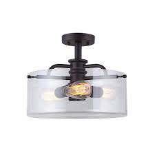 See more + the harrow two light semi flush fixture in burnished brass supplies ample lighting for your daily needs, while adding a layer of today's style to your home's décor. Canarm Angelo 3 Light Oil Rubbed Bronze Semi Flush Mount Light Isf469b03orb Hd The Home Depot Flush Light Fixture Flush Lighting Semi Flush Mount Lighting
