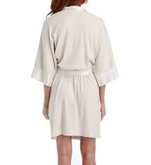 Womens Pj Harlow Shala Knit Robe With Pockets And Satin Trim