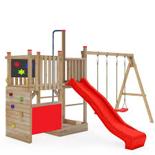 Die sicherheit steht an erster stelle! Spielgeraete4you Spielturm Alex Larche Premium Kinder Klettergerust Garten Action Fantasie Schaukel Sandkasten Kletterwand Rutsche Spielgerate 4 You