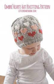 Ombre Baby Heart Hat Knitting Pattern Heart Hat Pattern Etsy Hat Knitting Patterns Knitting Patterns Baby Hat Knitting Pattern