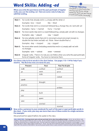 Word Skills Adding Ed