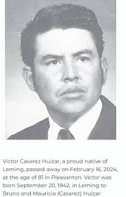 Victor Huizar Obituary and Condolences in Pleasanton, Texas