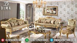 Set Sofa Tamu Mewah Classic Jepara Terbaru Duco Emas Royal Df 0577 Classic Interior Design Living Room Sofa Design Luxury Sofa