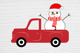 Download Christmas Svg Snowman Red Truck Svg Graphic By Lillyrosy Creative Fabrica PSD Mockup Templates