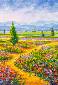 Maybe you would like to learn more about one of these? Oil Painting Colorful Spring Summer Flower Landscape Road In Wildflowers Flowers Field Lizenzfreie Fotos Bilder Und Stock Fotografie Image 146359246