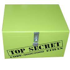 Boys Top Secret Xl Wooden Keepsake Storage Box Or Small Toy Box Lockable