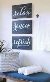 Relax Renew Refesh Rustic Bathroom Decor Farmhouse Bathroom Wall Decor Wood Relax Renew Sign Rustic Bathroom Decor Blue Bathroom Decor Navy Bathroom Decor
