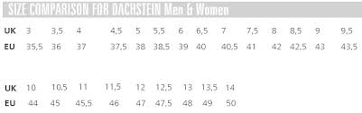 Dachstein Size Guide