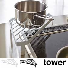 楽天市場 キッチンコーナーラック コンロコーナーラック タワー tower コーナーラック スチール製 調味料ラック キッチンラック コンロ周り 収納ラック 収納棚 キッチン 収納 シンクサイドラック キッチン収納 キッチン用品 山崎実業 リビングート 楽天市場店
