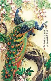 Gemstone Painting Couple Peacock Gemstone Painting Gemstone Ar Peacock Painting Peacock Art Colouring Wall Art