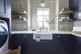 Which is the best color for a laundry room? Navy Blue Laundry Room Cabinets Design Ideas