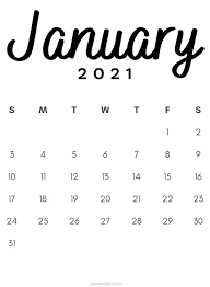 January 2021 Minimalist Printable Calendar Template Free Download In 2020 Monthly Calendar Printable Free Printable Calendar Templates Minimalist Calendar