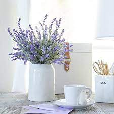 Lovenimen Artificial Lavender Flowers Bouquet In Purple Fake Plant For Home Decor Wedding Garden Office Patio Decoration Party Arrangement Outdoor Indoo Lavender Decor Silk Flowers Wedding Lavender Plant