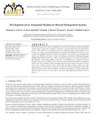 Pdf Development Of An Automated Healthcare Record Management System