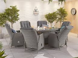 Check spelling or type a new query. Nova Outdoor Living Heritage Carolina 6 Seat Dining Set With Fire Pit 1 8m X 1 2m Oval Table At Gardenman