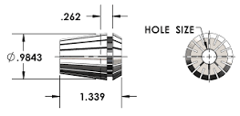 Universal Devlieg - ER25 Collet - Hole Size 16.0mm