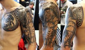 Heracles Greek Tattoos Spartan Tattoo Shoulder Armor Tattoo