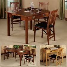Mission Fruitwood Finish Convertible 3 In 1 Table Convertible Table Dining Room Small Dining Room Combo