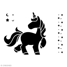 Plantilla Multiusos A4 Unicornio 1 Plancha Pochoir Licorne Silhouette Enfant