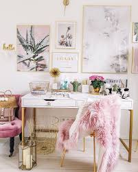 Maybe you would like to learn more about one of these? House Decoration Cute Home Office Interior Pink Faux Fur Decor Decoration Home Inspiration Aesthetic Wal Pink Home Offices Chic Office Space Pink Home Office