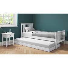 Single bed in white pull out trundle bed frame daybed. Oxford Single Guest Bed In Pure White Trundle Bed Included Furniture123