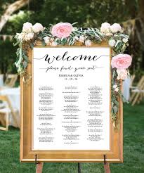 wedding seating chart editable pdf table arrangement sign