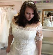 Off Shoulder Bardot Neckline Lace Plus Size Dress Bardotneckline Plussize Plussizefashion Plussizebridal Plus Size Wedding Gowns Plus Size Fashion Fashion