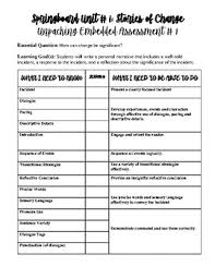 springboard unpacking the embedded assessment worksheets tpt