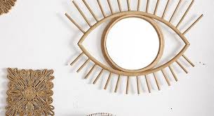 Miroir Rotin Naturel œil 50x46cm Miroir En Rotin Miroir Miroir Deco