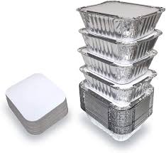Cooking foods in aluminum pots or pans can cause small, trace amounts of aluminum to leach into the food you're preparing, according to the atsdr. Amazon Com 55 Pack 1lb Aluminum Foil Pan Containers With Lids Take Out Pans Food Containers Disposable Easy Pack From Spare 1lb Capacity 5 5 X 4 5 X 1 9 Small Size
