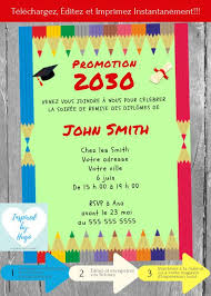 Invitation Soiree Remise Des Diplomes Pour Enfants Bal Des Etsy Printable Invitations Pretty Invitations Kids Graduation
