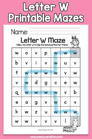 However, this gives the frequency of letters in english text, which is dominated by a relatively small number of common words. Letter W Mazes Easy Peasy And Fun Membership