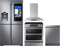 Samsung Sareradwrh3 4 Piece Kitchen Appliances Package With French Door Refrigerator Electric Range And Dishwasher In Stainless Steel In 2020 Kitchen Appliance Packages Kitchen Appliances French Door Refrigerator