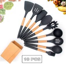 Maybe you would like to learn more about one of these? Silicone Cooking Utensils Set With Wooden Handle For Kitchenware 10 Pieces Silicone Spatula Spoon China Kitchen Utensil And Cooking Utensil Price Made In China Com
