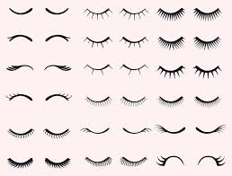 Comencemos con las pestañas sintéticas,. Conjunto De Pestanas Coleccion De Pestanas Postizas Femeninas Diferentes Tipos De Extensiones De Pestanas Vector Premium