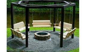 Find the perfect patio furniture & backyard decor at hayneedle, where you can buy online while you explore our room designs and curated looks for tips, ideas & inspiration to help you along the way. Fire Pit With Surrounding Porch Swings 71139 Design Ideas Pictures