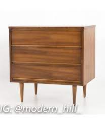 The bedroom with this style usually has windows to get some natural light and has. Dixie Mid Century Walnut 3 Drawer Nightstand Dresser Chest